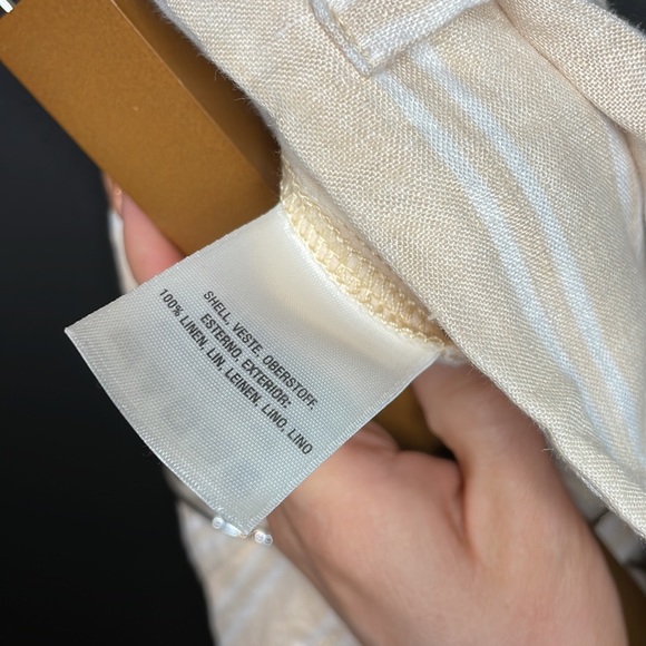 NWOT ett : twa Anthropologie Striped Linen Wide Leg Pants - Size 8 - Picture 12 of 17